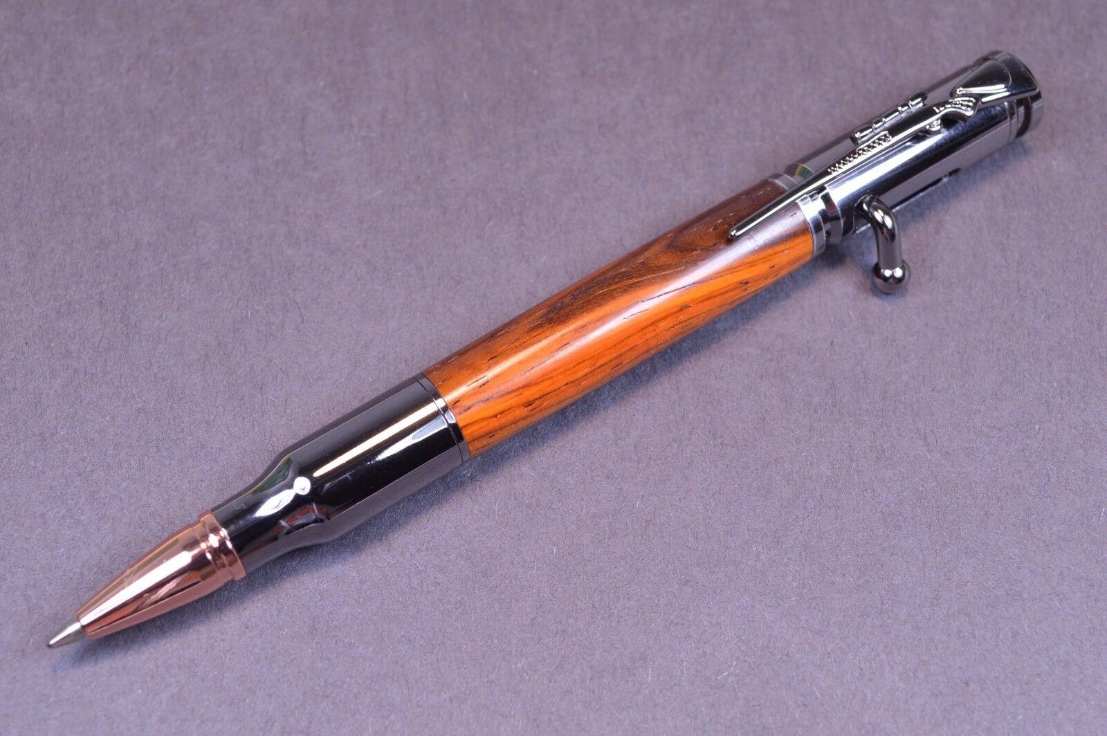 Gun Metal, 30 Caliber Bolt Action Bullet Pen Woodturning Kit