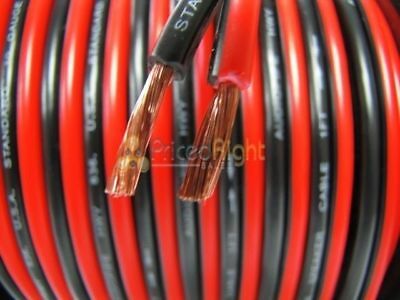 20 Feet Ft 16 Gauge Speaker Wire Cable Car Home Audio 20' Black & Red Zip Wire