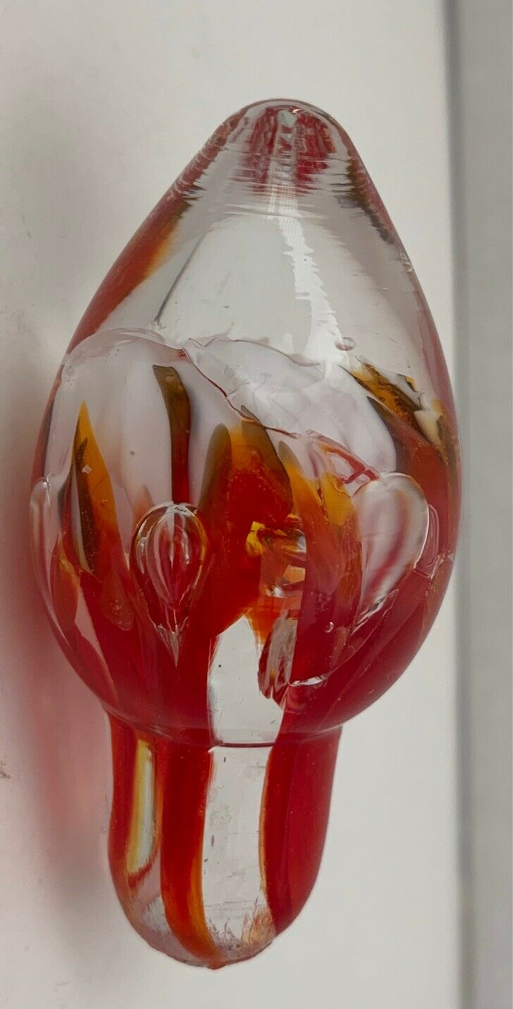 St Clair Glass Perfume Stopper Red White