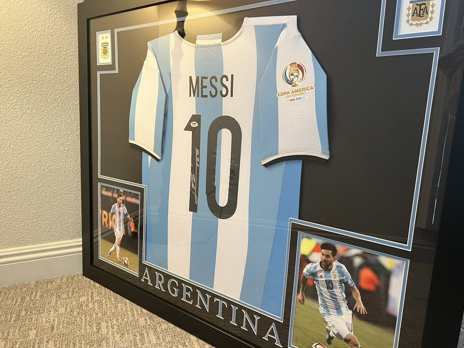 Lionel Leo Messi Autographed Argentina Jersey Psa Letter Of Authenticity