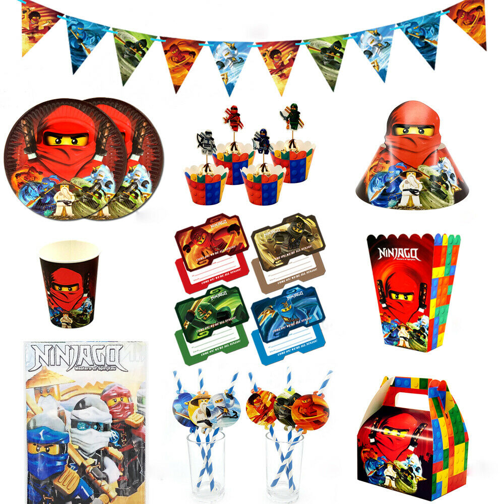 New Ninjago Ninja Kids Child Theme Party Supplies Balloon Flag Table Cover Plate
