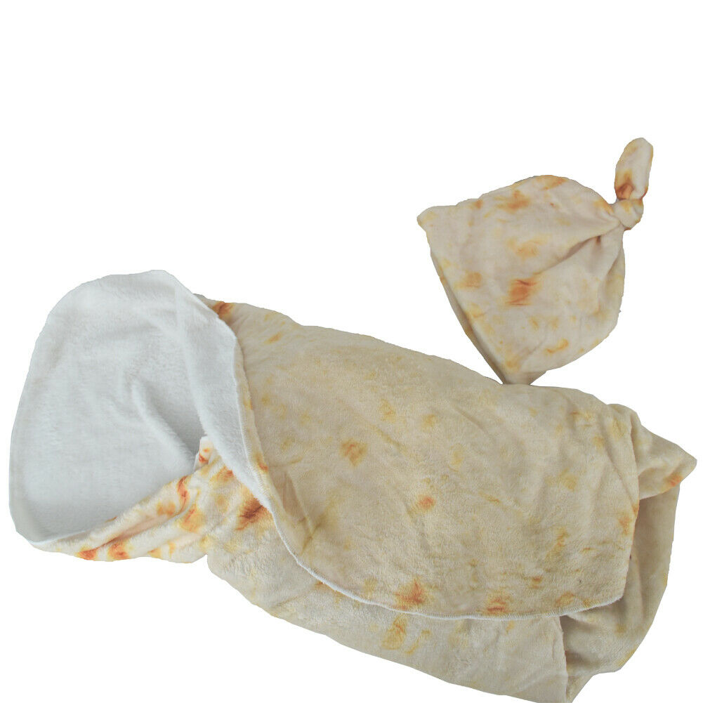 Super Soft Baby Burrito Swaddle Blanket Newborn Tortilla Wrap With Hat