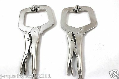 2 Pack 11" Vise Grips Locking C Clamp Pliers W/flex Pads