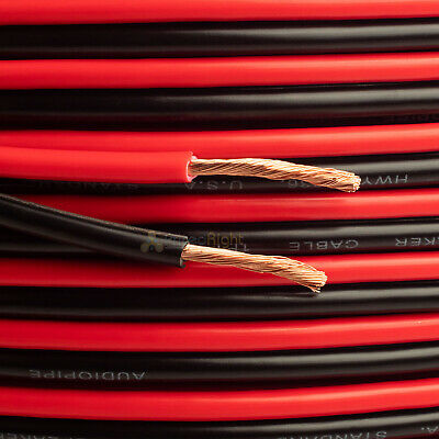 100 Feet Ft 12 Gauge Speaker Cable Car Home Audio 100' Black & Red Zip Wire