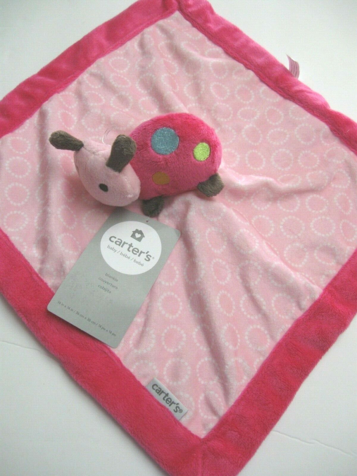Carters Lady Bug Security Blanket  Pink   Lovey Nwt