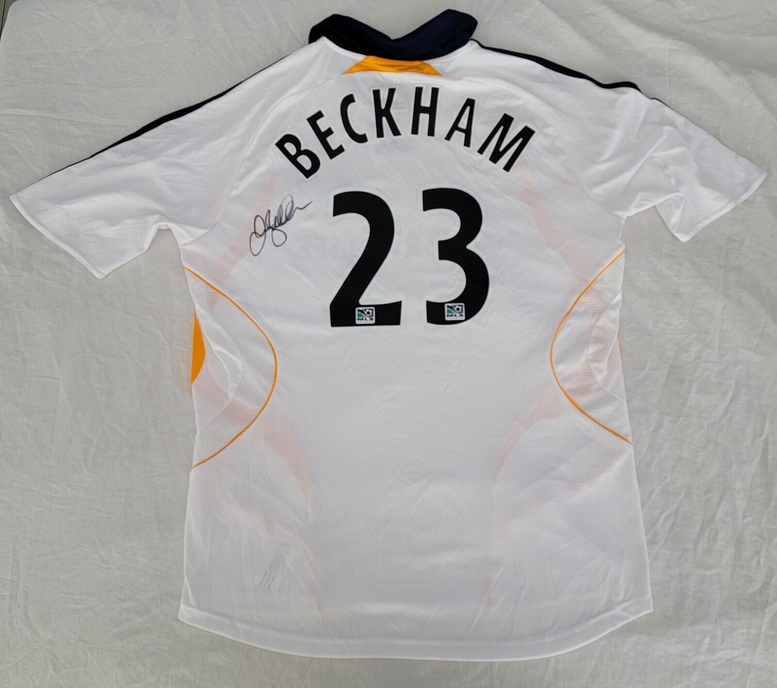 David Beckham Signed La Galaxy Soccer Jersey Home Mls *proof