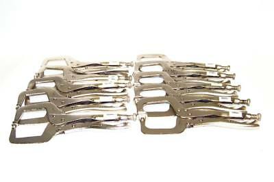 11" Locking C Clamp Pliers 5 With Regular Tip And 5 With Swivel  Pad 10 Pcs Set