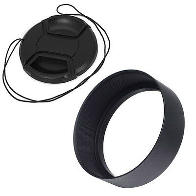 46 49 52 55 58 62 67 72 77 82 Mm Metal Standard Screw In Lens Hood + Lens Cap