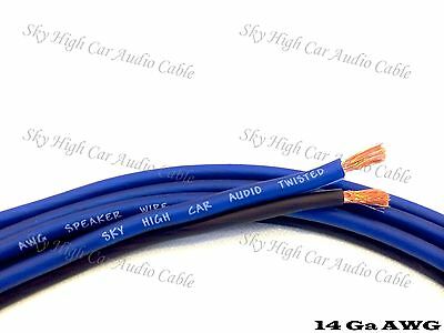 100' Feet True 14 Gauge Awg Bl/bk Speaker Wire Car Home Audio Ft Ga