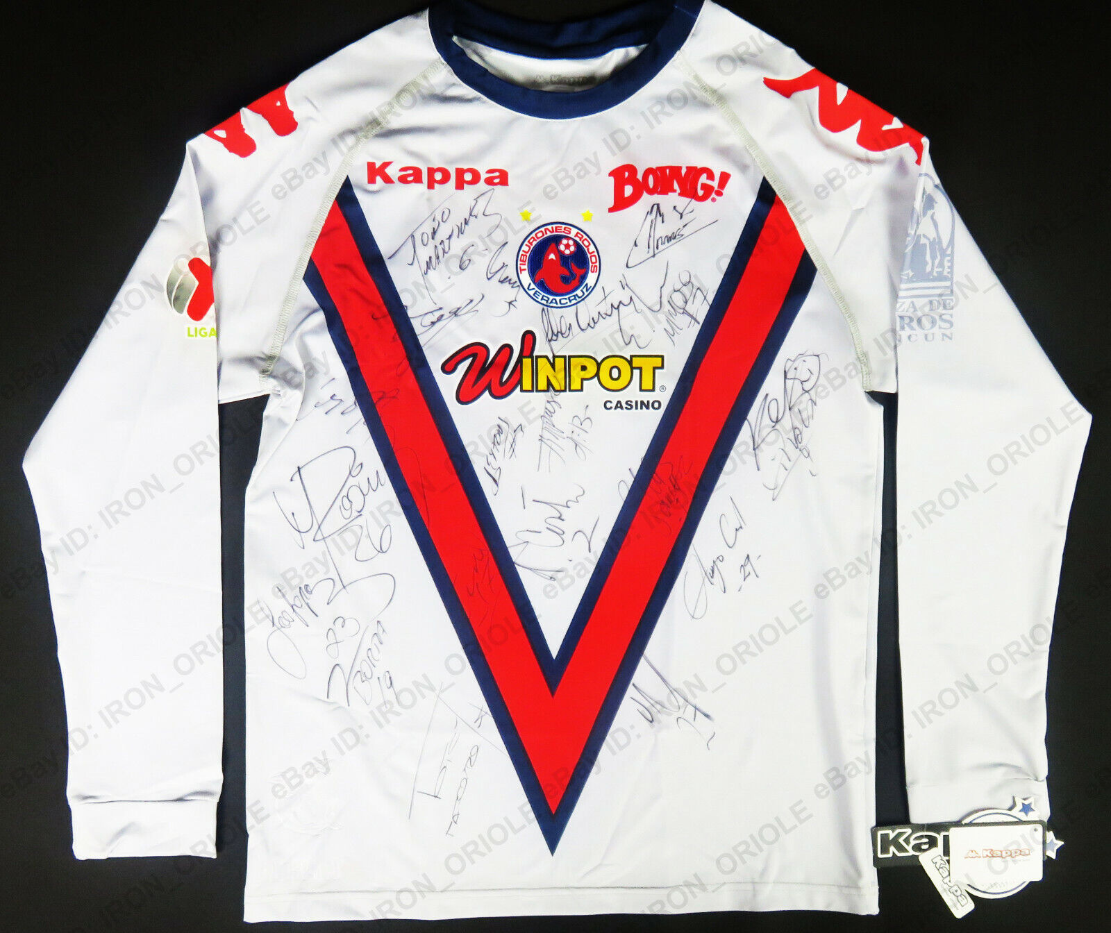 2014 Veracruz Tiburones Rojos Team Signed Player Issue Kappa Jersey #25 Pineda